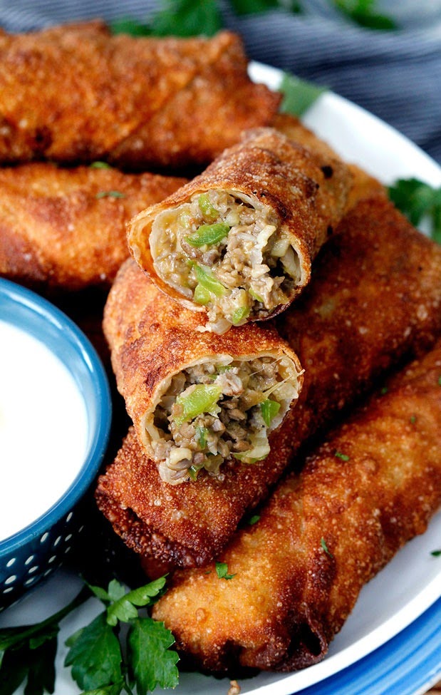 PHILLY CHEESESTEAK EGG ROLLS Delicious Cooking Recipes