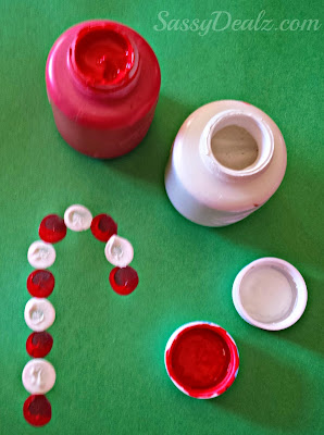 fingerprint candy cane christmas craft