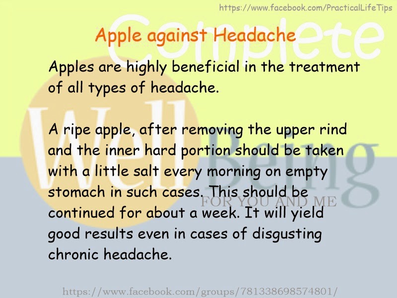Practical Life Tips For You And Me Apples against Headache