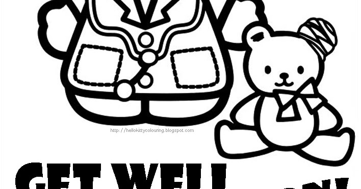 HELLO KITTY COLORING: HOSPITAL GET WELL SOON COLORING PAGE OF HELLO KITTY