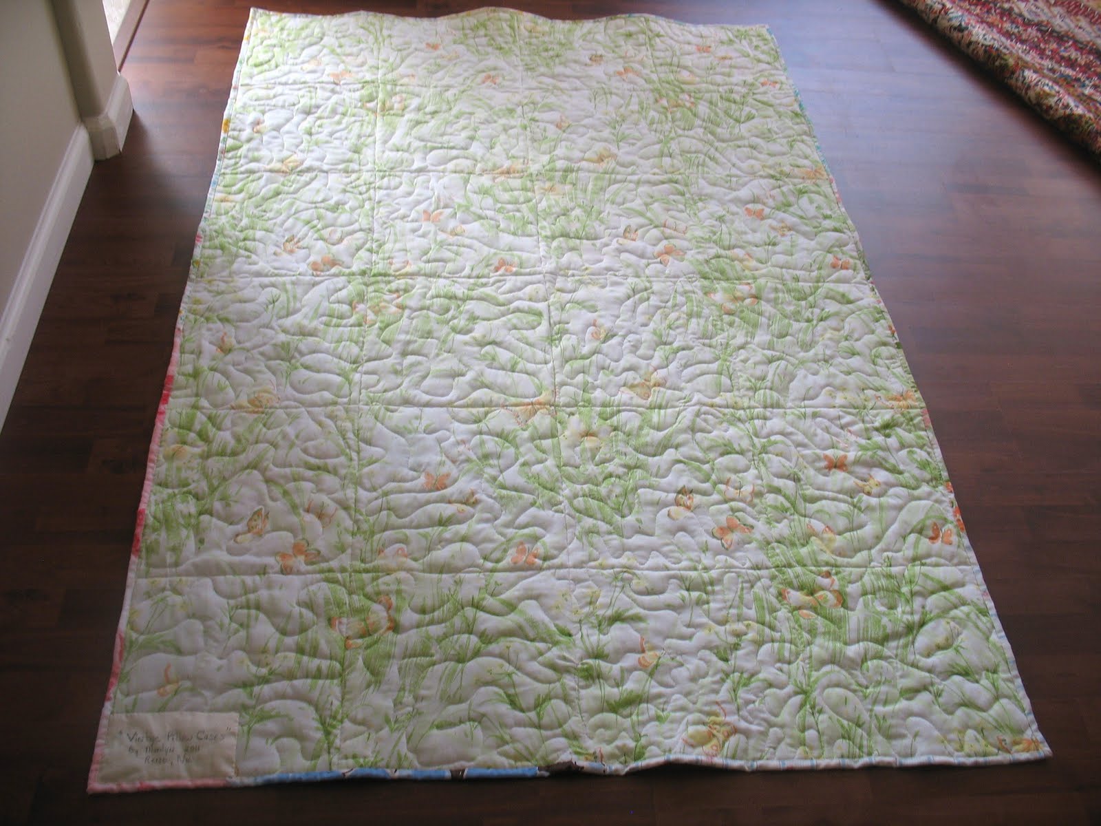Shabby Redo For You ! Vintage Pillowcase QuiltFinished!!