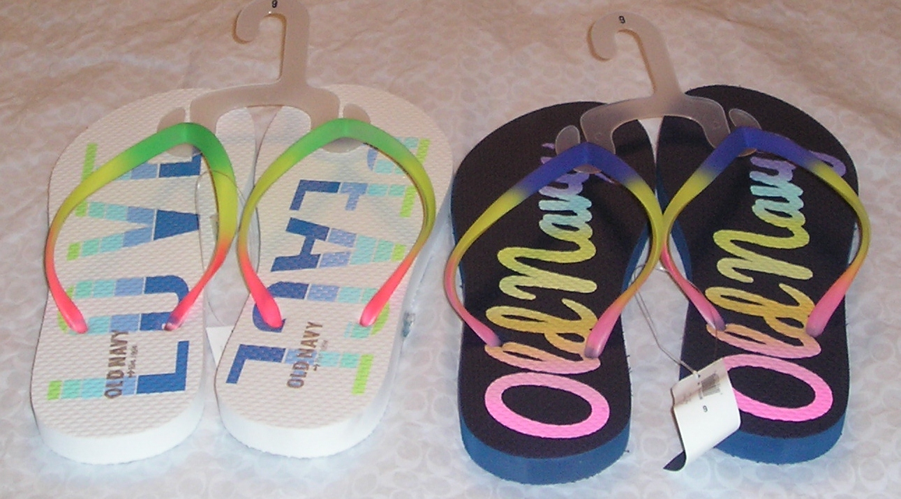 old navy rainbow slides