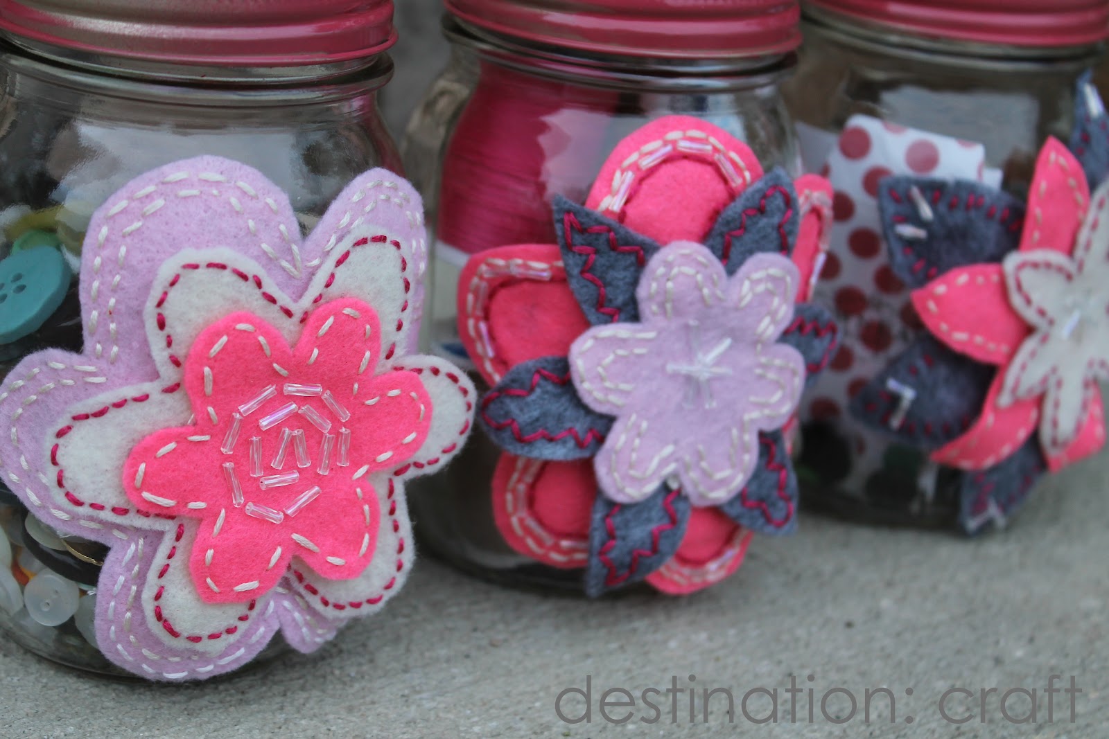 Destination Craft Beaded & Embroidered Mason Jars