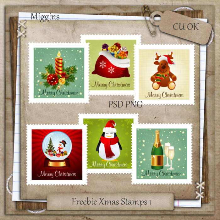 Miggins Freebie CU Xmas stamps pack 1