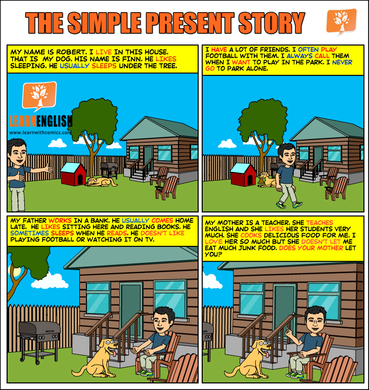 The simple present story | Learn English With Comics