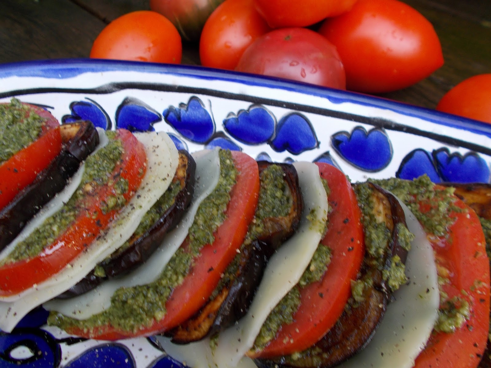 Persnickety Israeli TomatoEggplantPesto Salad