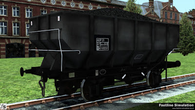 Fastline Simulation: Wagon identification has started to move on since this dia 1/141 21T coal hopper last saw a repaint and it has gained a fully boxed data panel but retains the HOP 21 telegraphic coding.