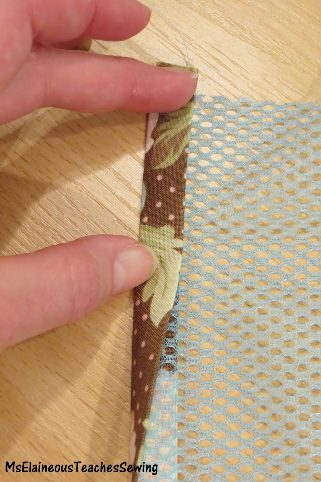 Ms. Elaineous Teaches Sewing Making Mesh Pockets