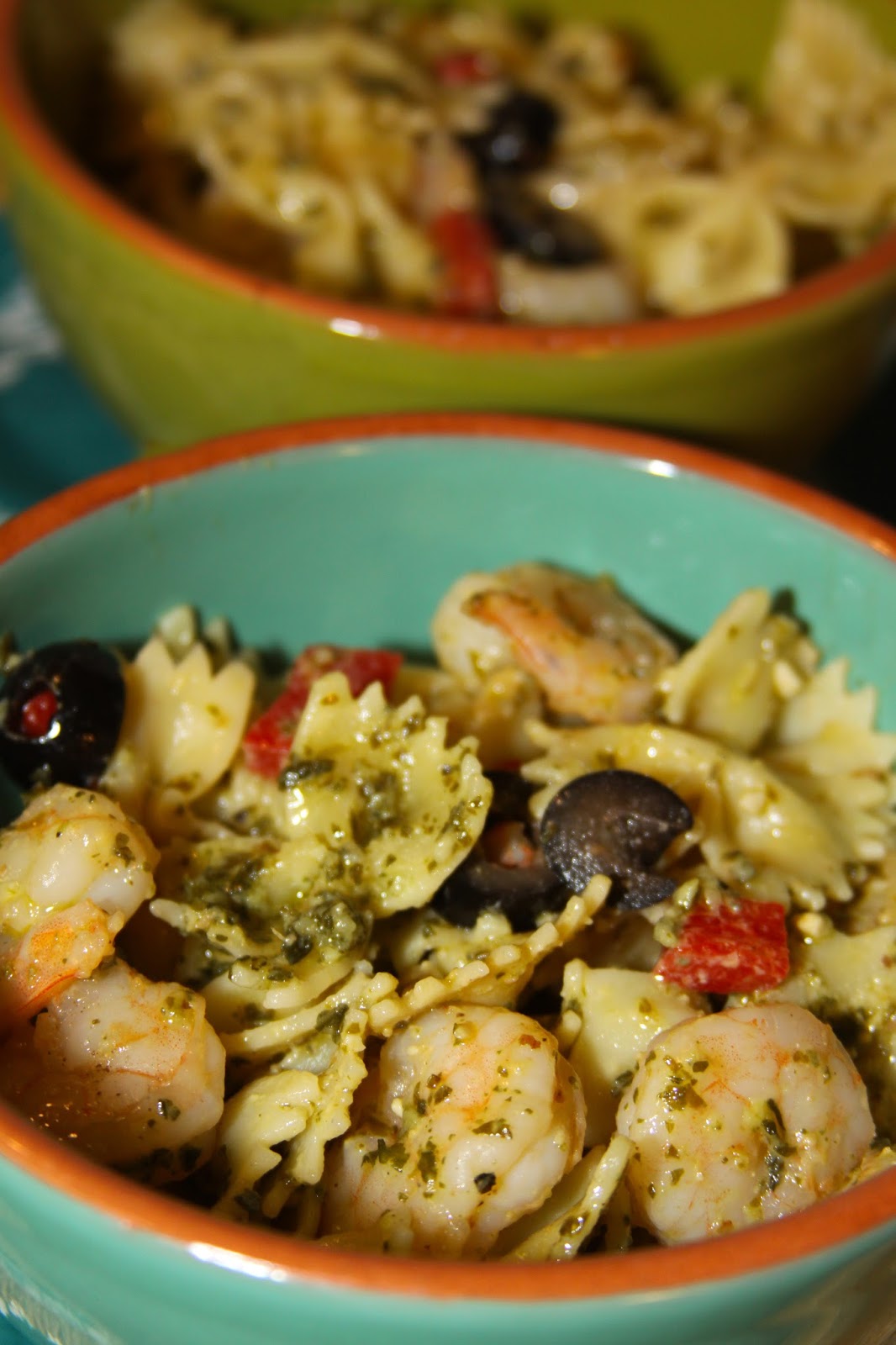 For the Love of Food Pesto Shrimp with Bow Tie Pasta