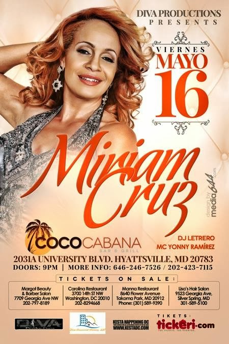 MIRIAM CRUZ SE PRESENTA EN COCOCABANA DE MARYLAND