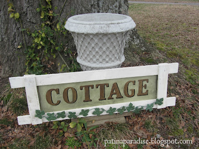 Hand Painted Cottage & Vine Sign