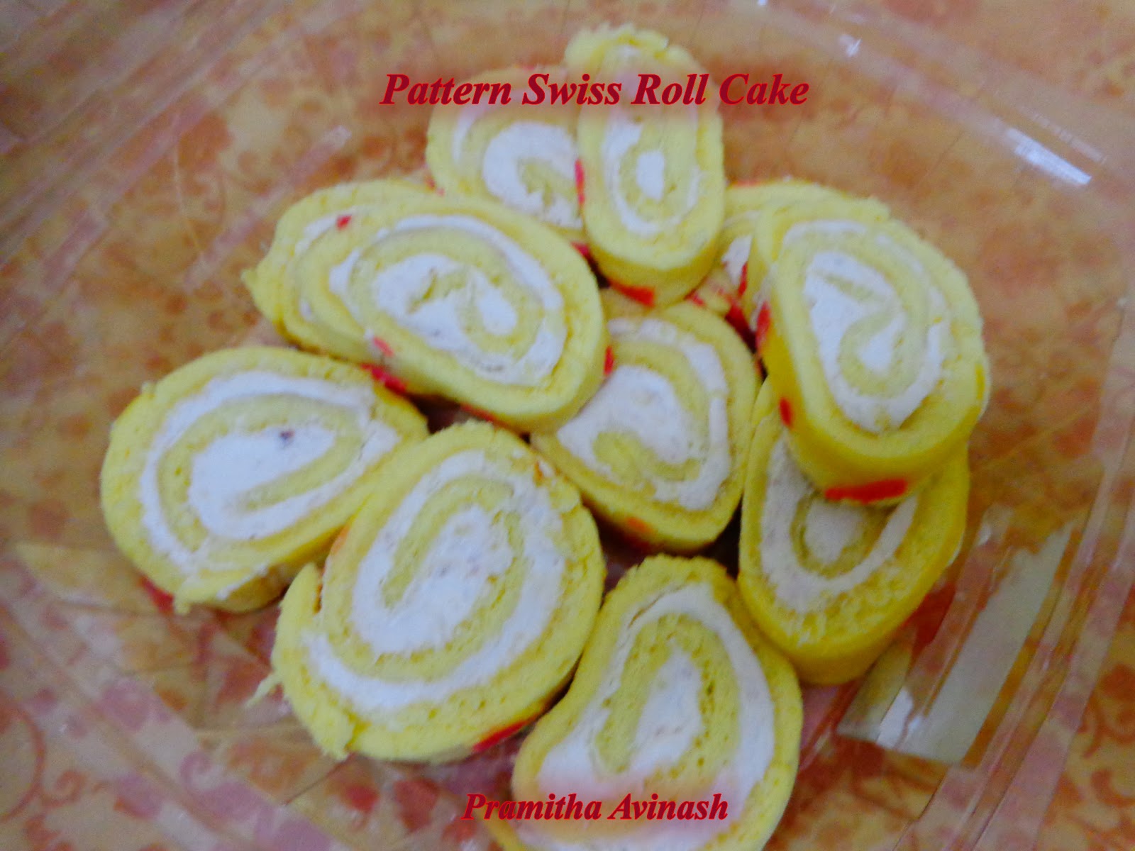 Pramitha Love Cooking!!!!! Pattern Swiss Roll Cake