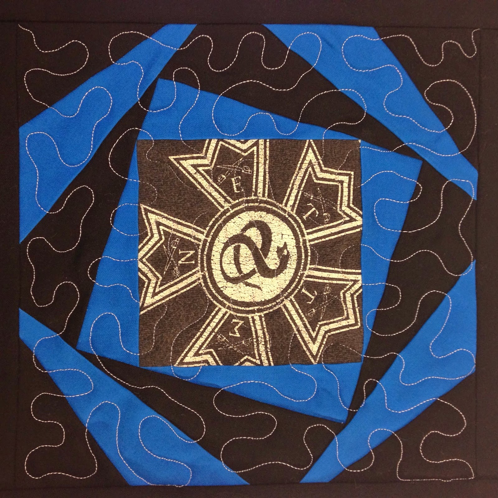 all over stippling in spinning square