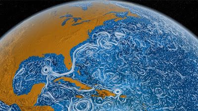 Ocean currents in Atlantic