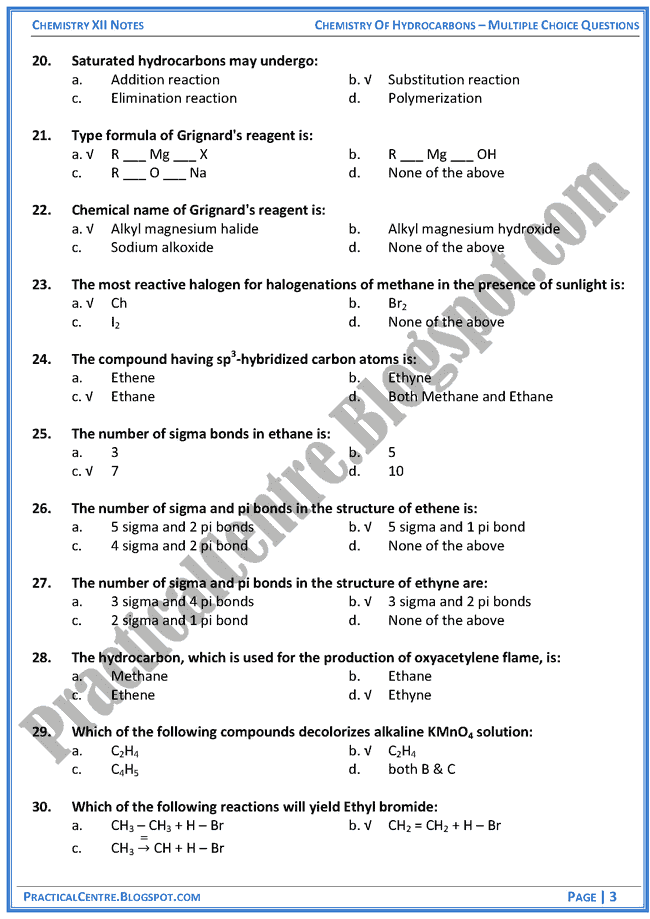 chemistry-of-hydrocarbons-mcqs-chemistry-12th