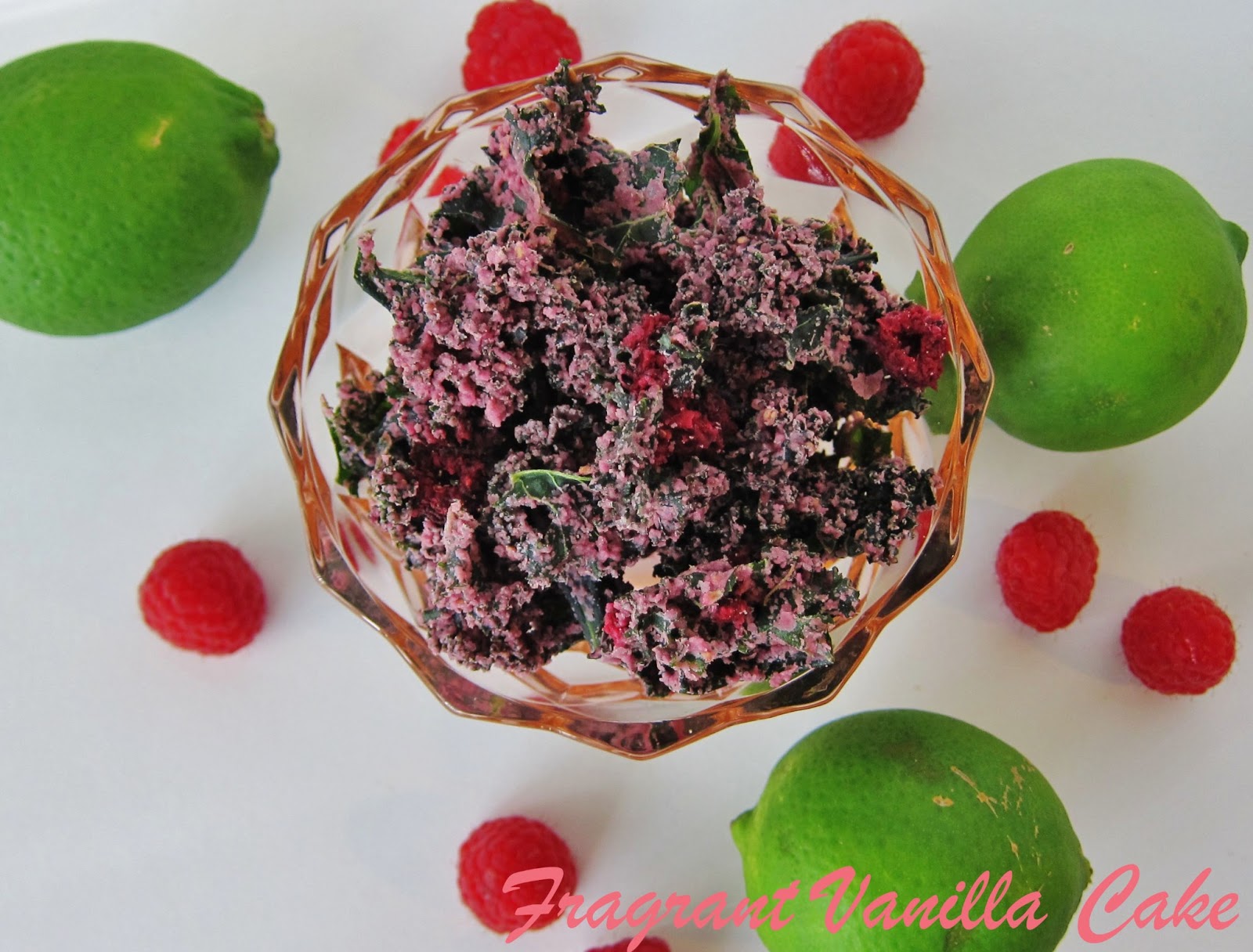 Raw Raspberry Lime Kale Chips Fragrant Vanilla Cake
