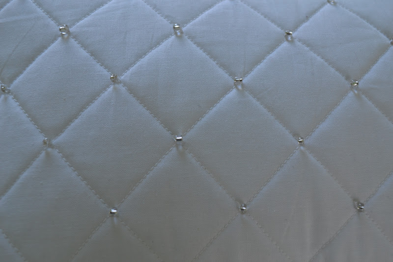 Closet Crafter White Beaded Pillow