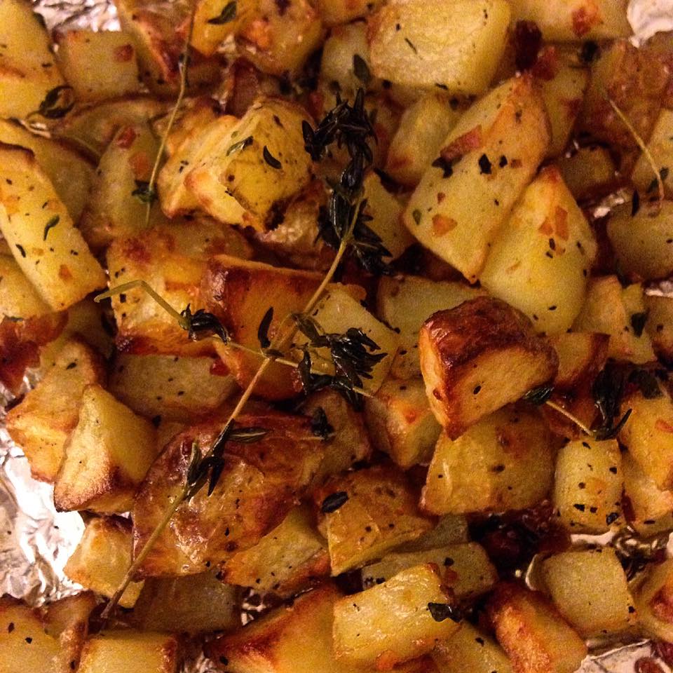MATTYB BAKES GARLIC AND THYME ROAST TATER CUBES