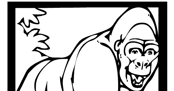 Gorilla Coloring Pages high resolution