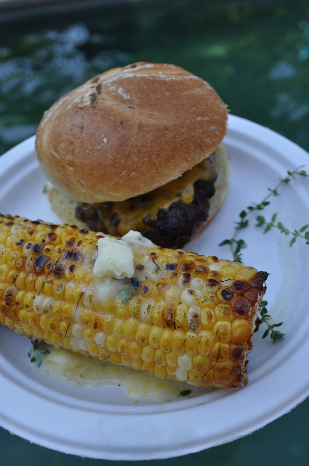 Grilled Corn with Lemon Thyme Butter