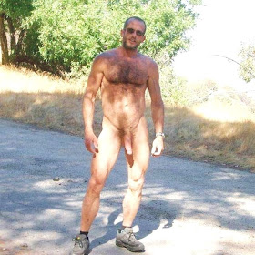 Hairy Male Exhibitionist
