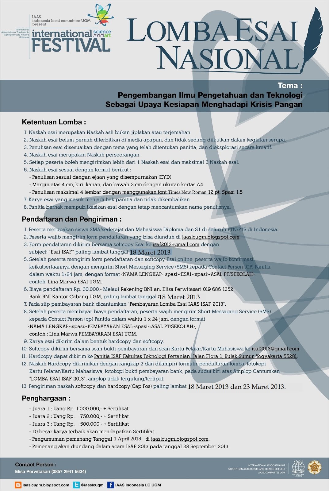 LOMBA ESSAY IAAS LC UGM