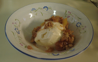 Apple Crisp served on top of ice cream