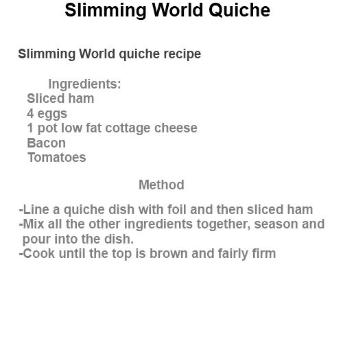 Allbestof Slimming World Quiche Quick Recipes