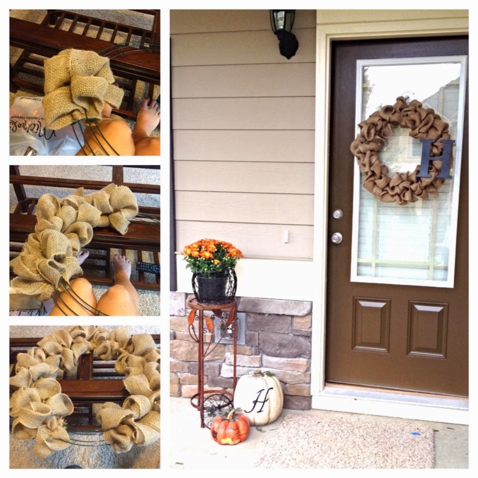 fall decorations with homemade wreath