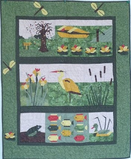 Au bord de l'étang (piécé et appliqué)