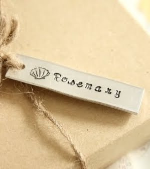 hand stamped beachy gift tags