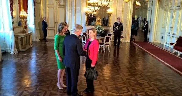 King Philippe of Belgium and Queen Mathilde of Belgium met with participants of the EU-CELAC at the Royal Palace