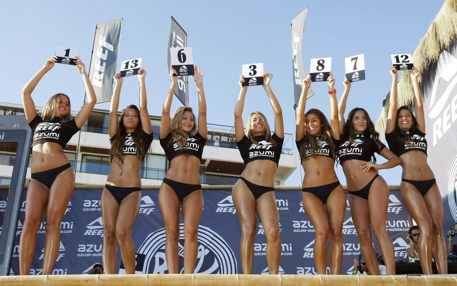College girls at spring break bikini contests