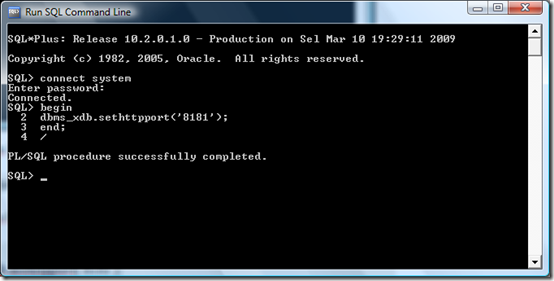 Setting port Oracle XE