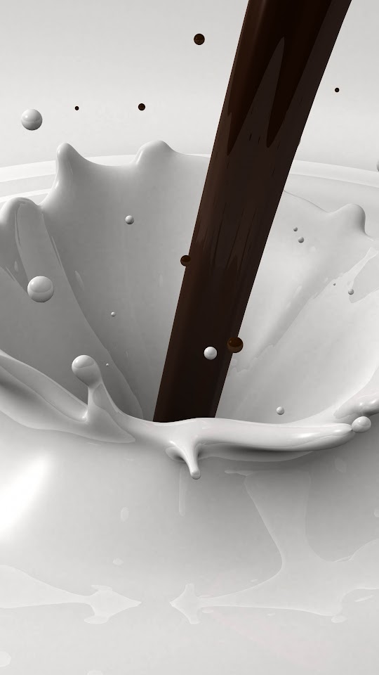 Black Chocolate In White Cream Android Wallpaper
