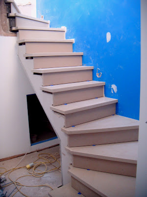  Limestone staircase dry laid prior to fitting