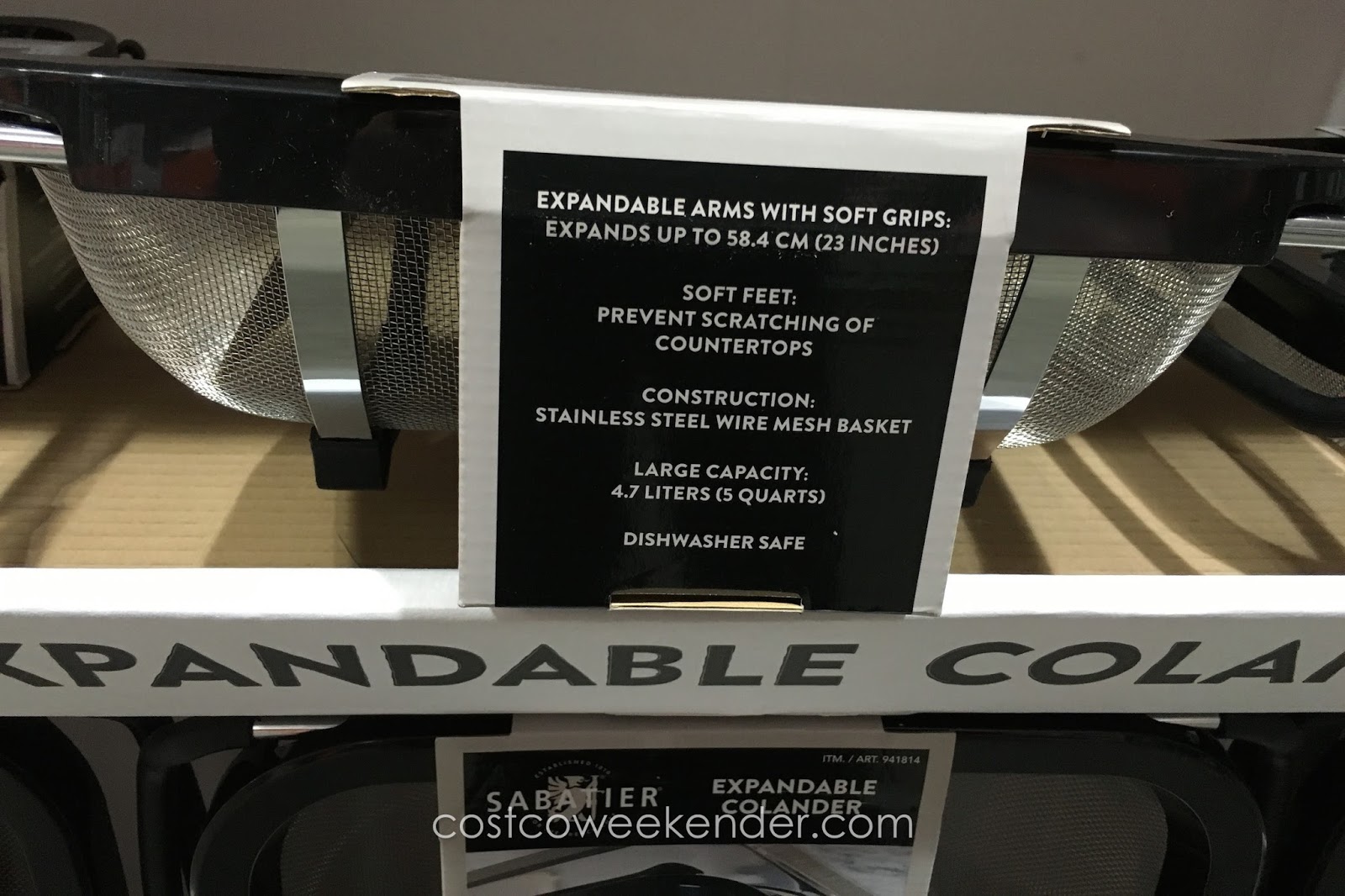 Sabatier Expandable Colander Costco Weekender