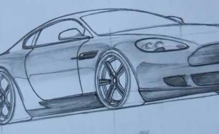 How to draw a Car 3D Step by Step HD - Aston Martin