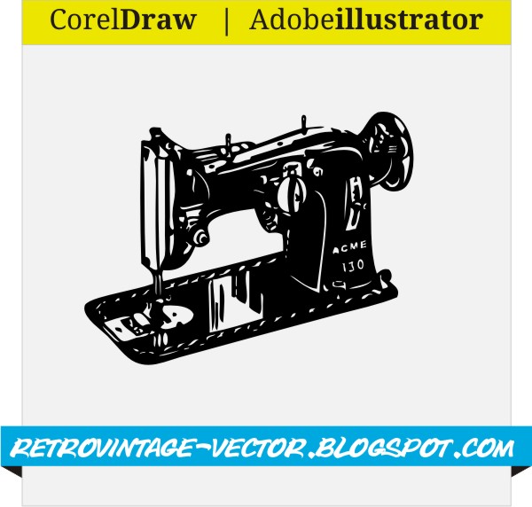 RETRO SEW MACHINE VECTOR Vintage and Retro Vector