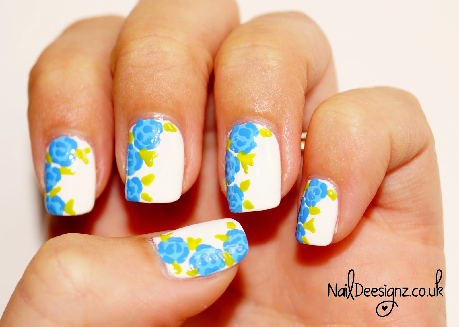 NailDeesignz Blue Rose Nail Art