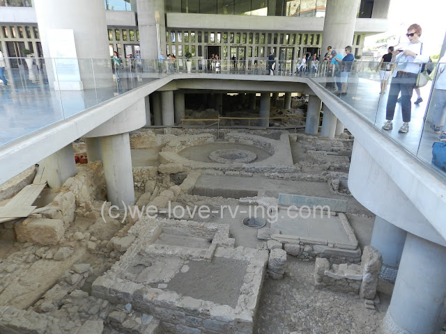 We are looking at the ruins that sit below the museum