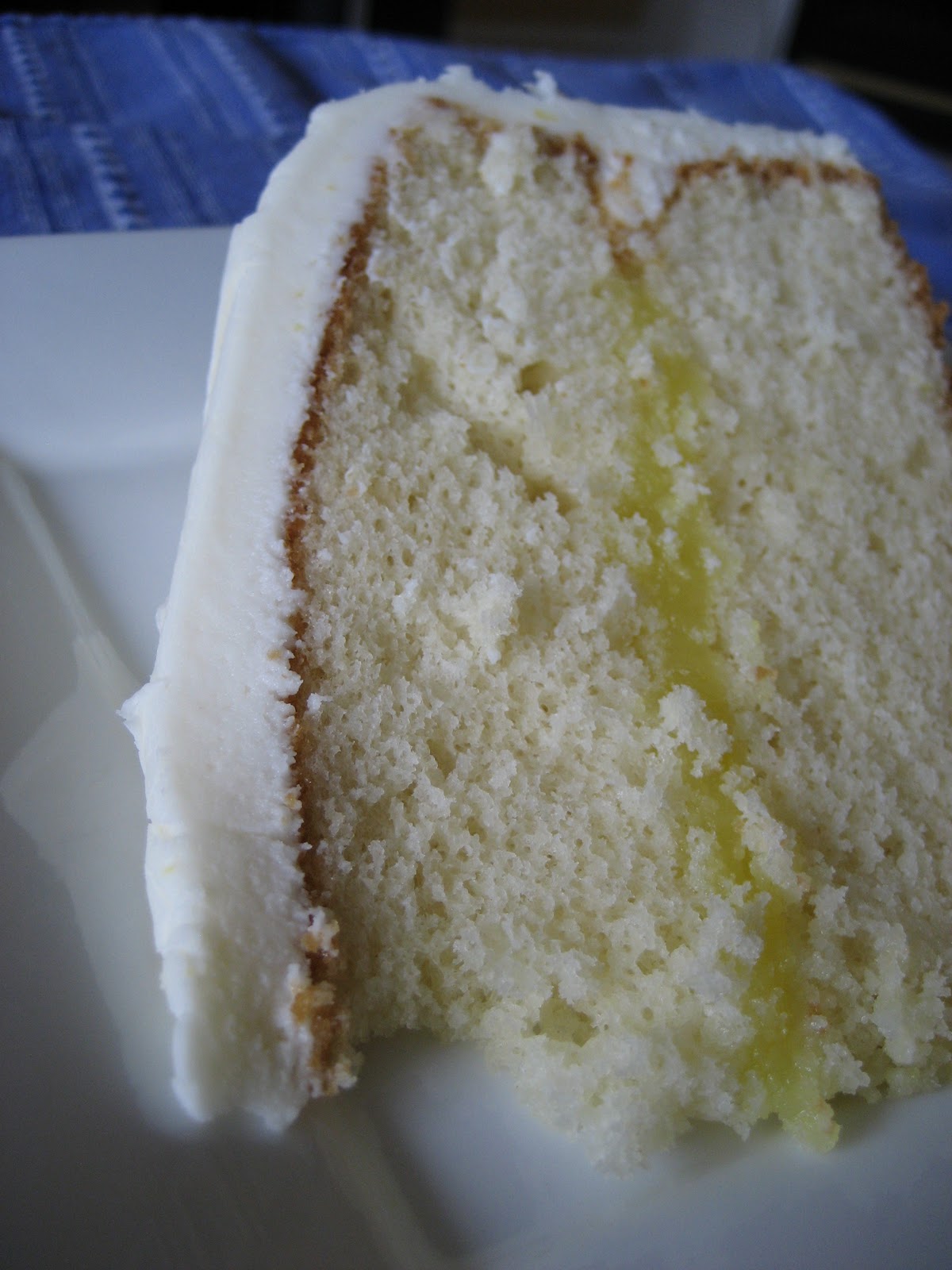 White Cake with Lemon Filling and Lemon Cream Cheese