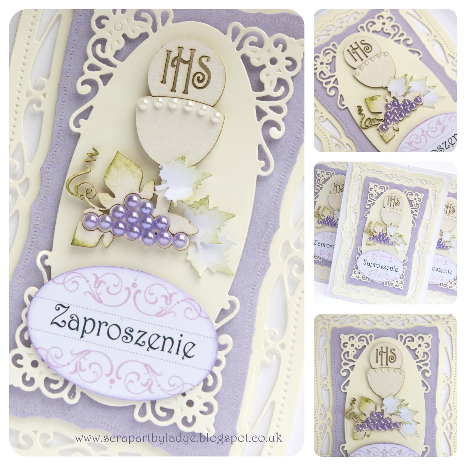 Holy Communion invitation / Zaproszenia na Komunię Scrap Art by Lady E