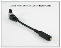 Canon N3 to Sub Mini Jack Adapter Cable (4 inches)