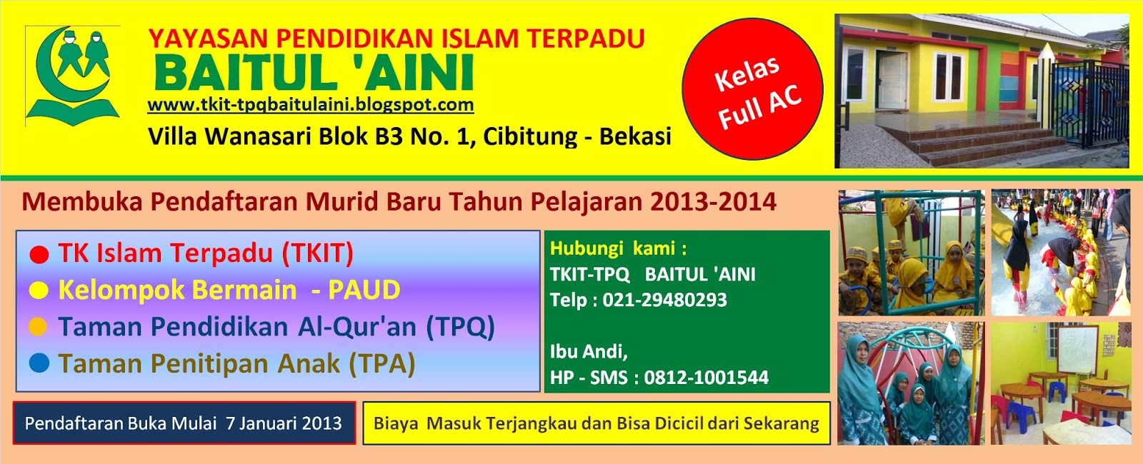 TKITTPQ BAITUL �AINI Informasi Penerimaan Murid Baru