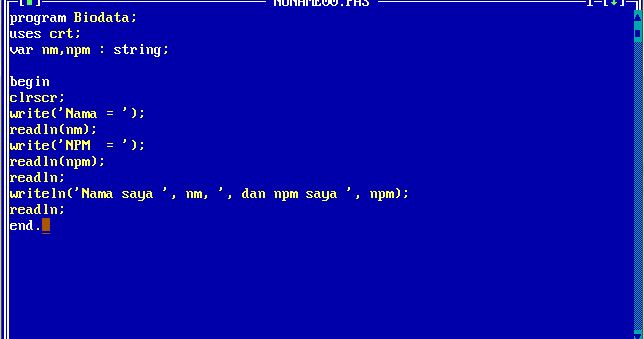 Kumpulan Contoh Program Pascal Kuliah Pendidikan Teknik