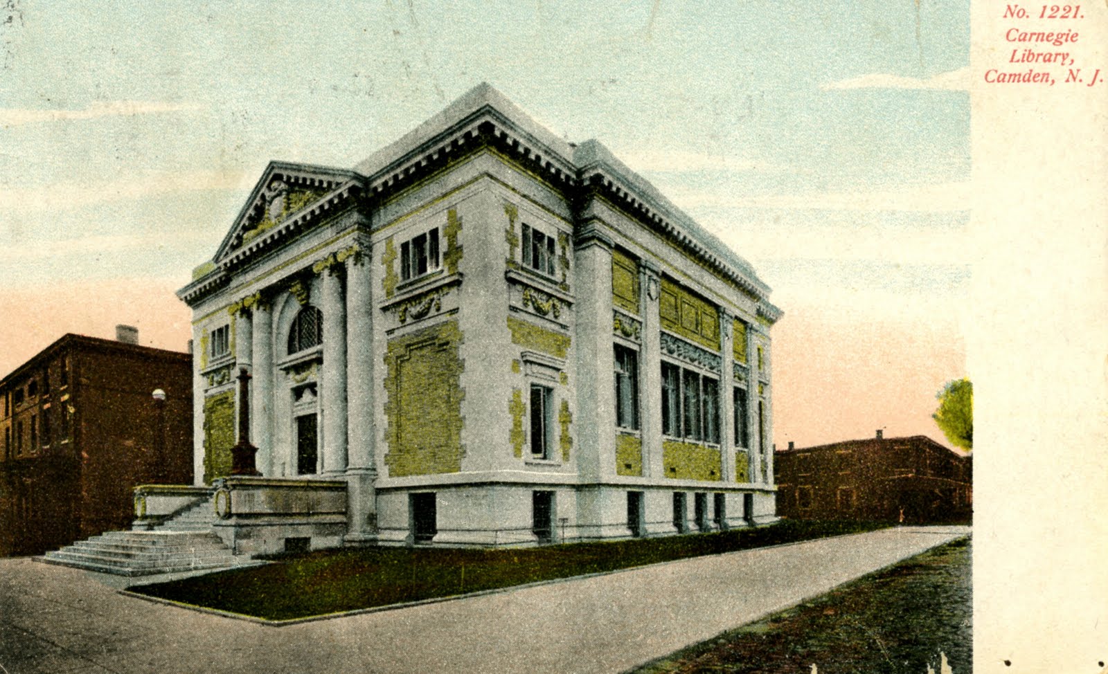 Library Postcards 1912 Carnegie Library, Camden, New Jersey