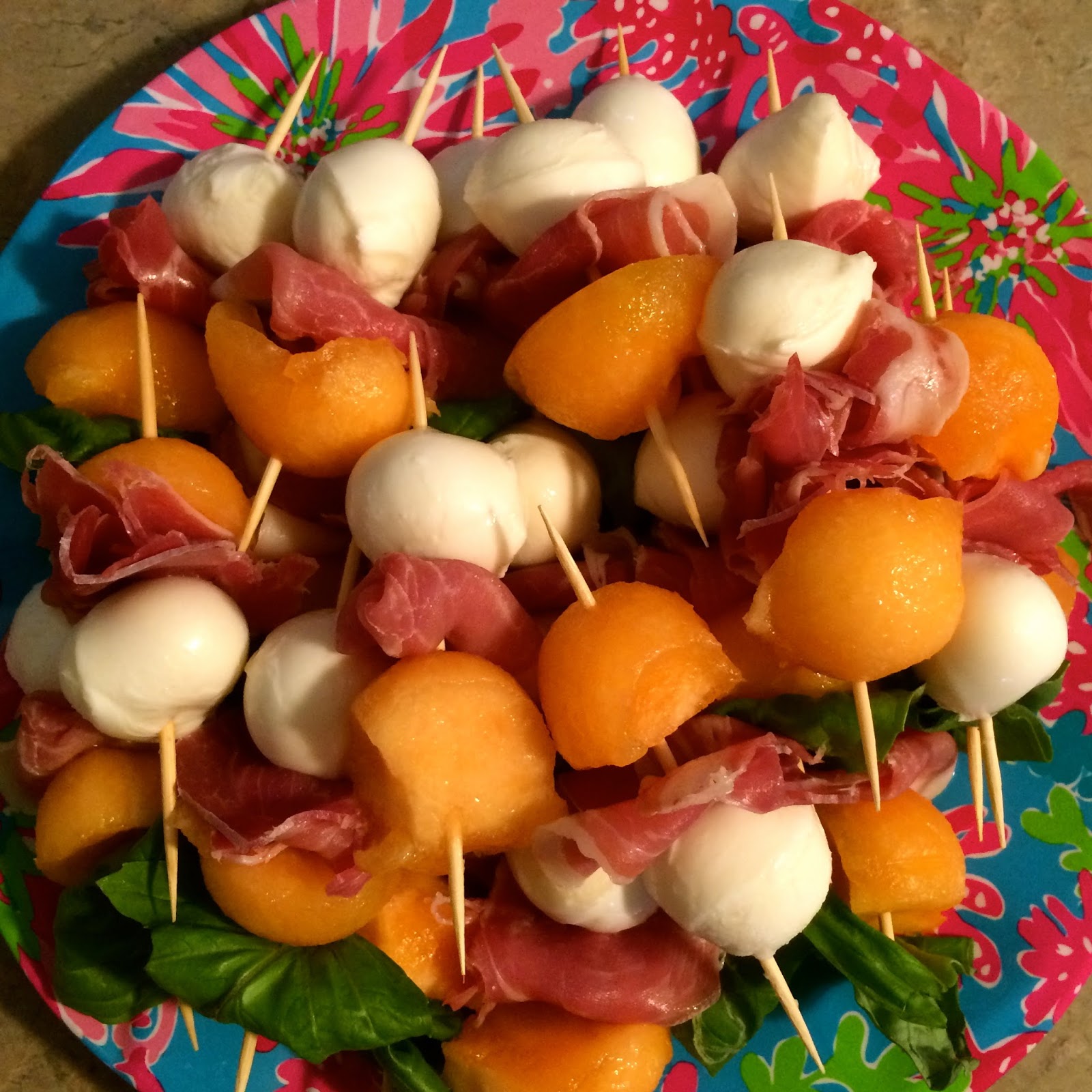 Christina Lea Loves Melon, Prosciutto & Mozzarella Skewers