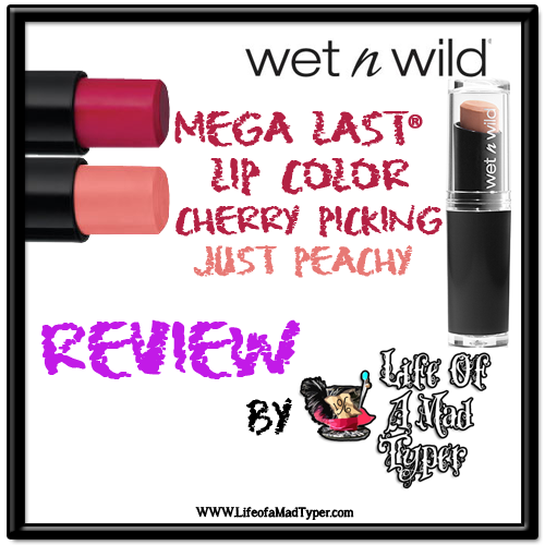 Wet n Wild Mega Last Lipstick in Cherry Picking and Just Peachy