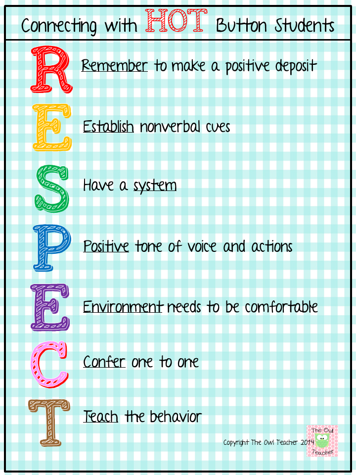 The Owl Teacher HOT Button Students